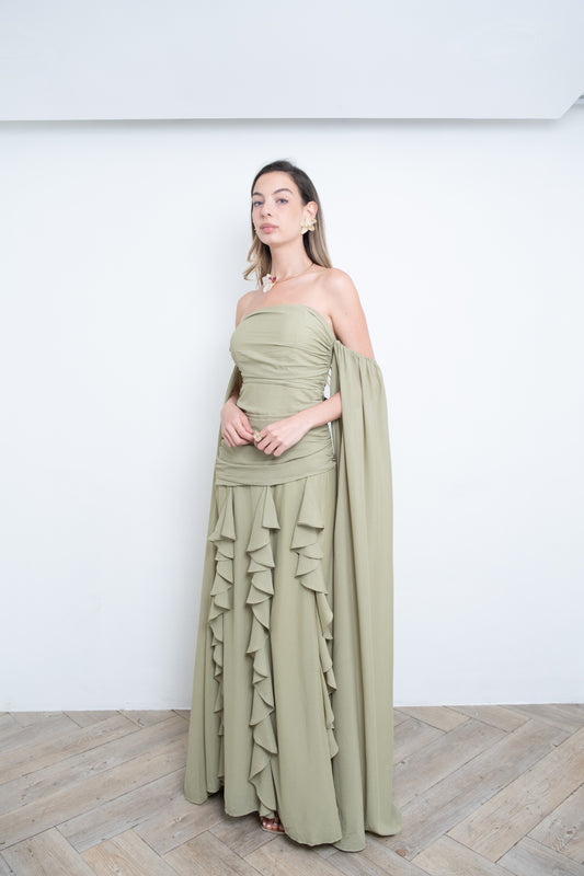 Sage Boho Maxi Dress