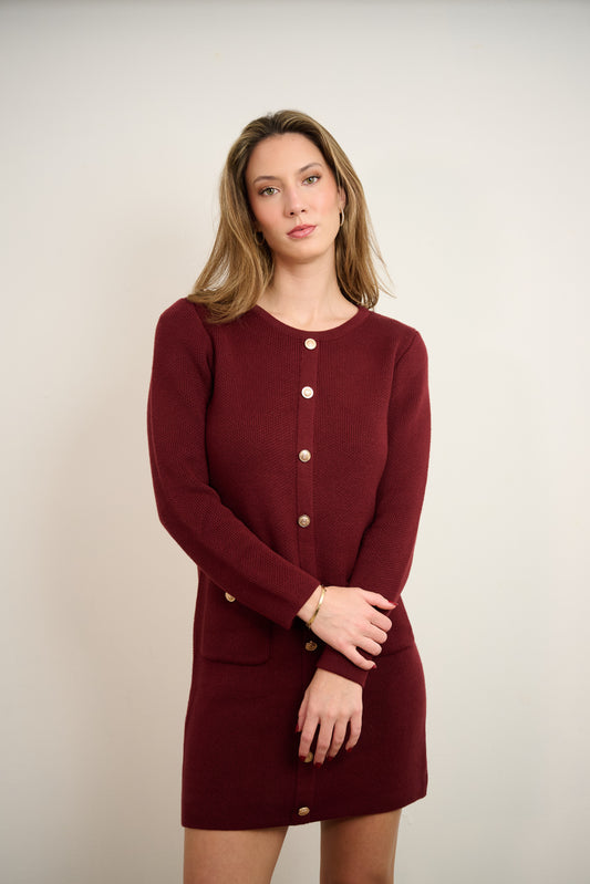 Wine sweater dress