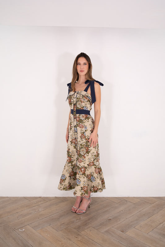 Tapestry Fabric Midi Dress