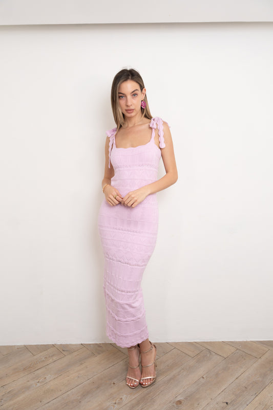 Lavender Knit Midi Dress