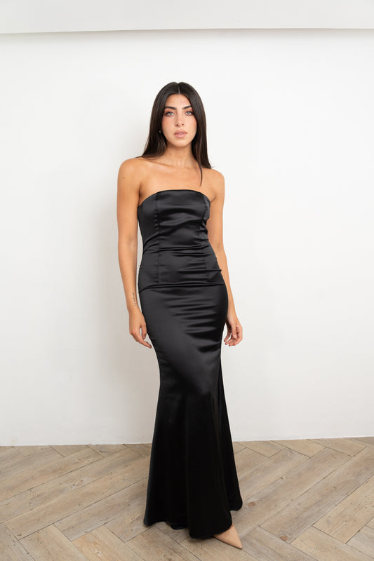 Black Silk Maxi Dress