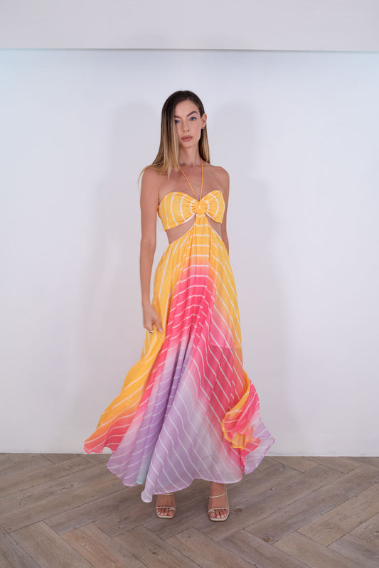 Rainbow Striped Summer Dress