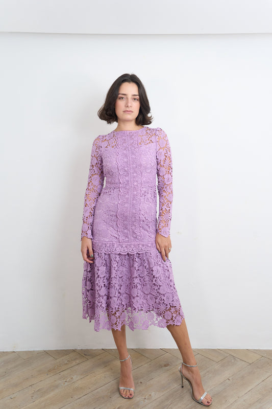 Lilac Embroidered Dress
