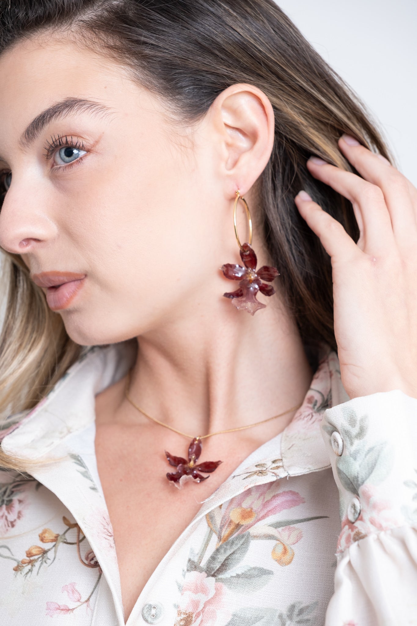 Juego Orquídea Morado Granate