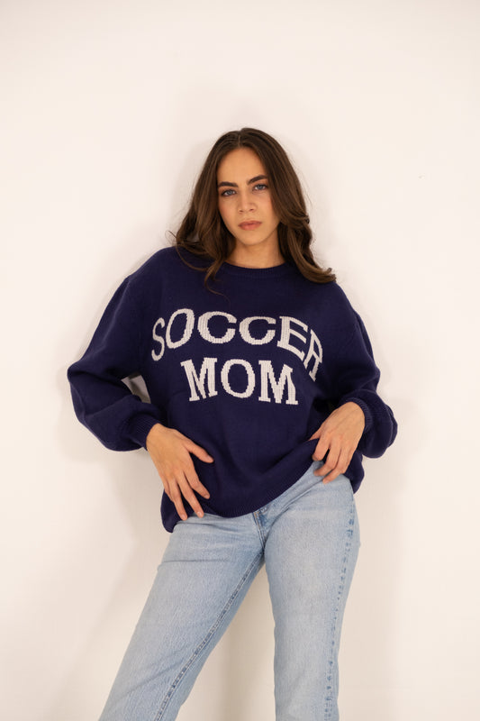 'Soccer Mom' Navy Sweater