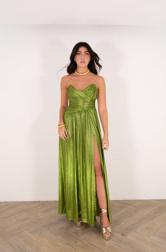 Metallic Green Maxi Dress