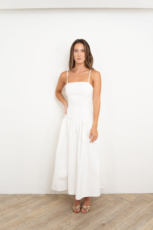 Classic white midi dress
