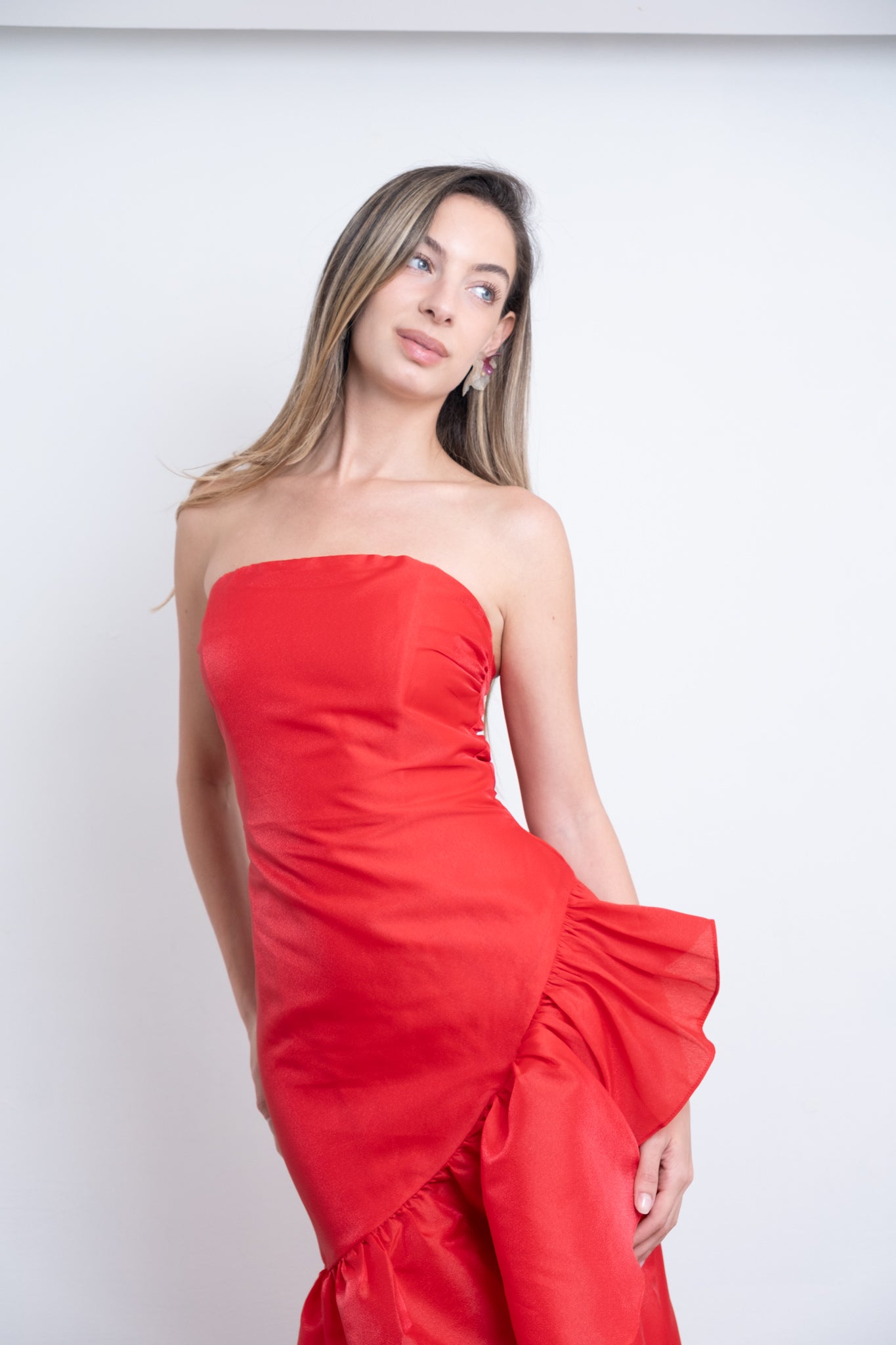 Red Strapless Emoji Dress