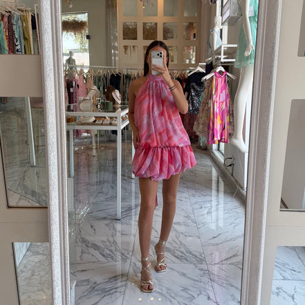 Vestido Dahlia Rosa Corto