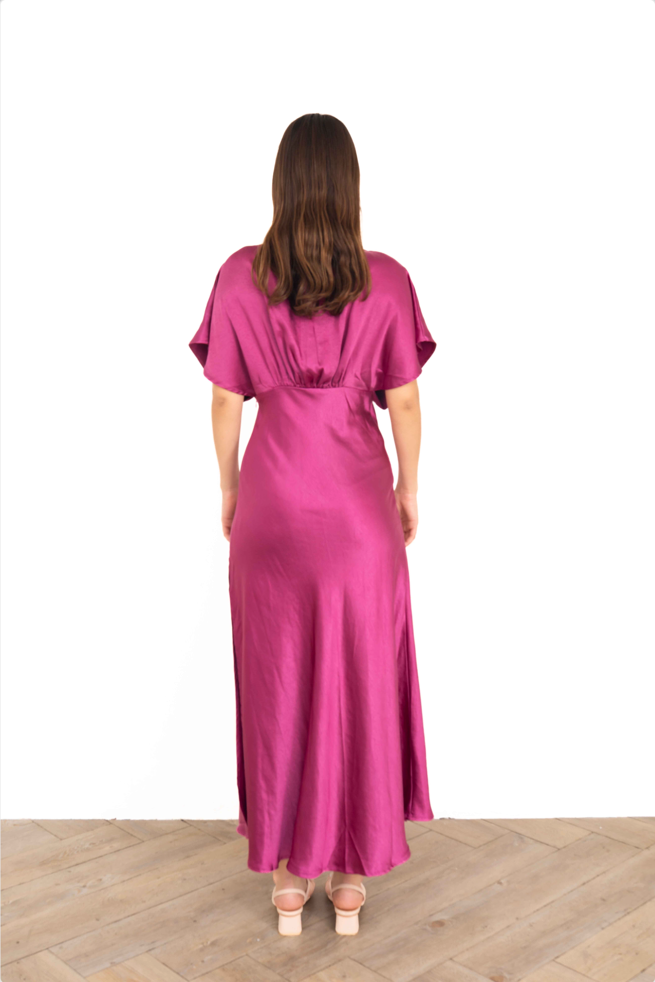 Vestido Largo Magenta Tipo Blusón