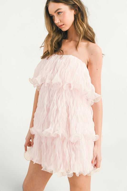 Strapless Sky Mini Dress