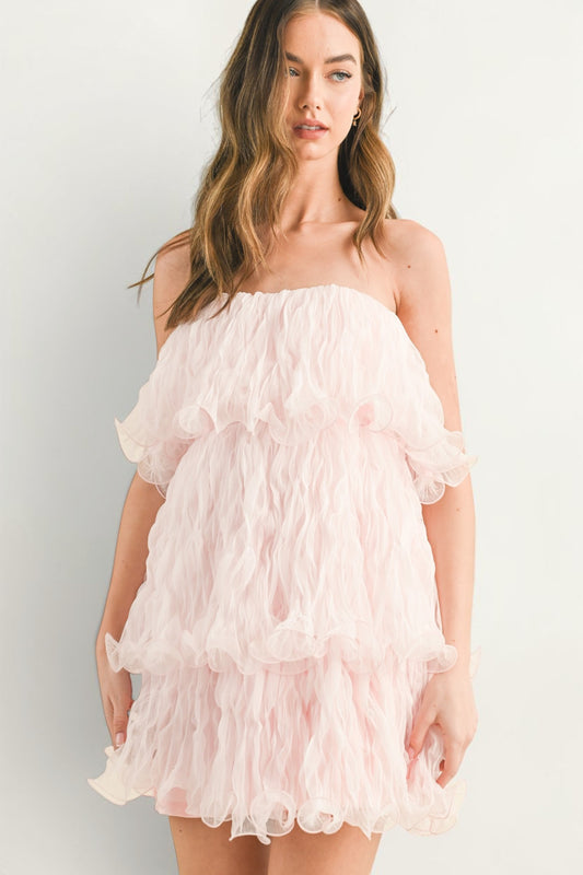 Strapless Sky Mini Dress