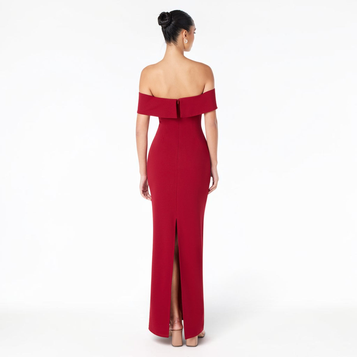 Vestido Largo Rojo Off Shoulder Sirena