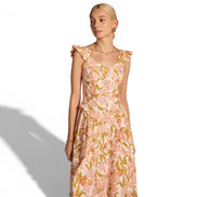 Vestido Midi Floral con Botones