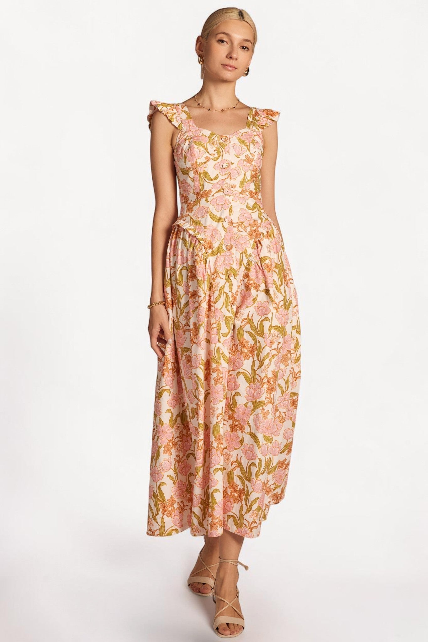 Floral Buttoned Dress