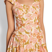 Vestido Midi Floral con Botones