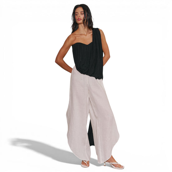 Top Strapless Negro con Drapeado para Conjunto